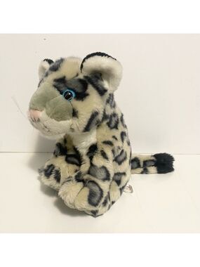 Wild Republic Snow Leopard Plush 11” Spots Big Cat Stuffed Animal Zoo Vintage